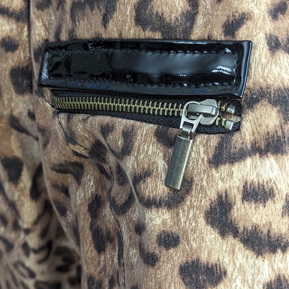 Chico's Animal Print and Patent Leather Jacket Size 1 - Picture 2 of 11